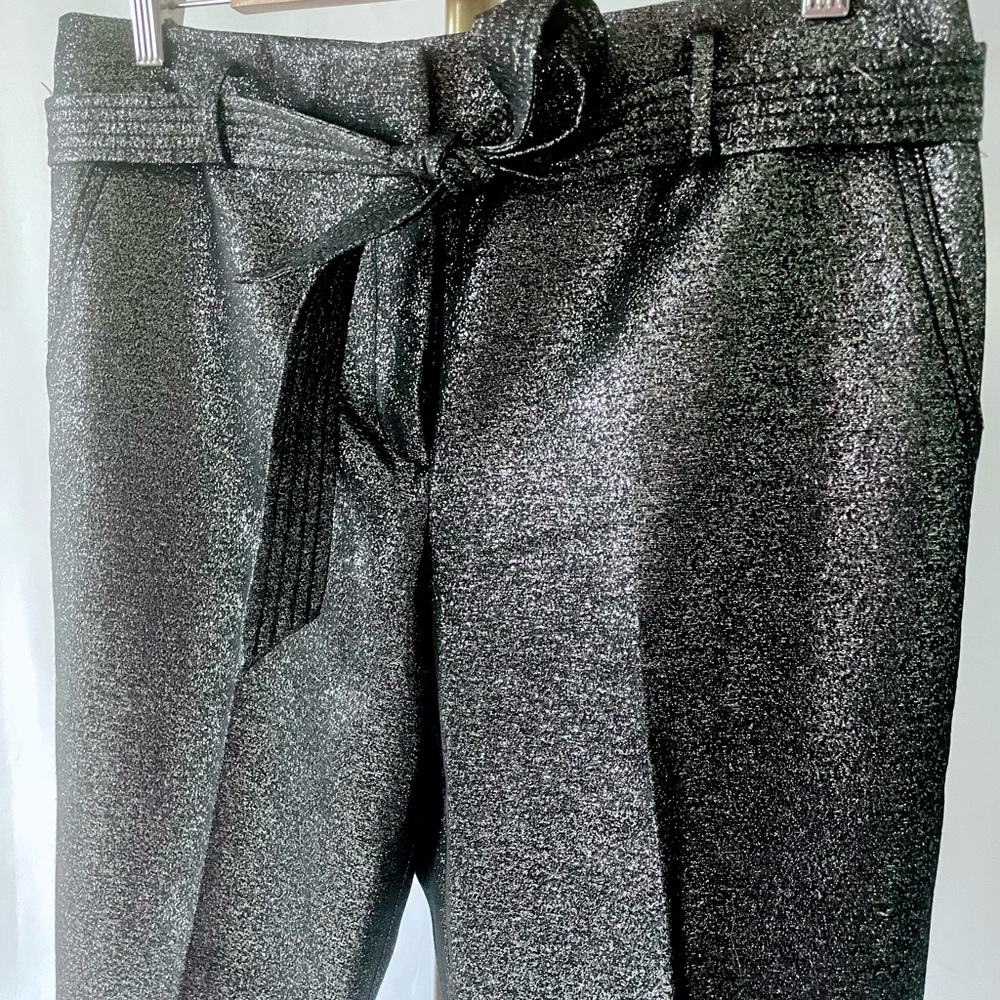 LOFT Metallic Tie Waist Dress Pants 🖤🩶 - Picture 4 of 8